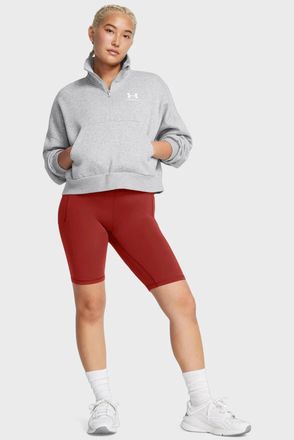 Under Armour Icon Fleece Sweatshirt Womens Gray Oversized 1/2 Zip DSGL227