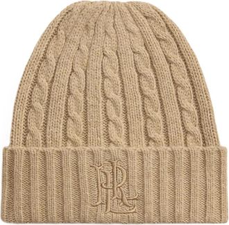 Ralph Lauren Berretto a trecce con logo ricamato - - Accessories - Donna - Beige - ONE SIZE