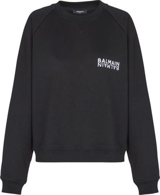 Balmain Logo Sweatshirt - Dames - Sweatshirts - Zwart - S - Katoen - Hoodies & sweatvesten