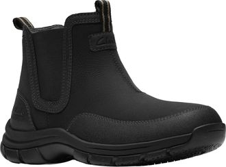 Clarks Mens Walpath Easy Chelsea Boot, black leather, 44.5 EU Weit
