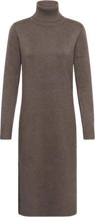 Saint Tropez Milasz Rollneck Jurk - Dames - Kleedjes - Bruin - XL - Kleedjes