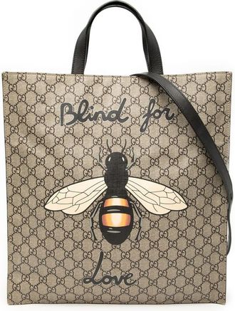 Gucci Pre-owned Gucci GG Supreme Blind For Love Satchel Unisex 450950.200047