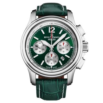 Revue Thommen Air Speed Chronograph Automatic Green Dial Mens Watch 16041.6334