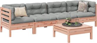 vidaXL Vidaxl - Set De Sof&aacute;s Jard&iacute;n 5 Pzas Con Cojines Madera Abeto Douglas