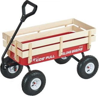 OEM Carro De Playa Con Ruedas 102 X 53 X 52 Cm, Carga 150 Kg, Resistente Al Clima &Oacute;xido Agua, Acero Carbono Madera, Carrito Todo Terreno Rojo Negro Con As