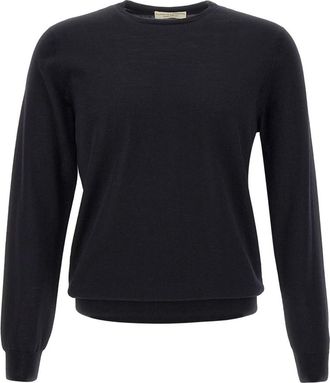 FILIPPO DE LAURENTIIS Royal Merino Crewneck - Heren - Ronde hals truien - Blauw - 4XL - Wol - Truien & Vesten