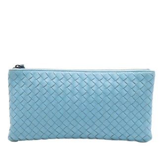 Bottega Veneta Pre-owned Clutches, female, Blue, Size: ONE SIZE Pre-owned Woven Nappa Clutch