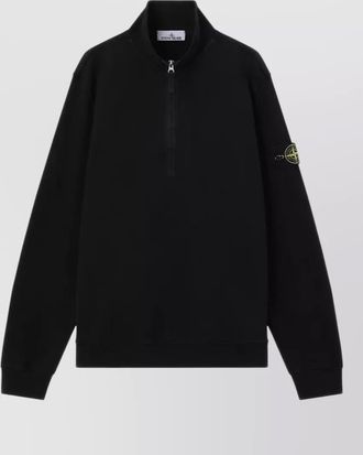 Stone Island ribbed cotton half-zip sweatshirt