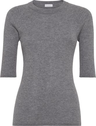 Brunello Cucinelli Sparkling cashmere sweater in Lead at Nordstrom, Size Xx-Small Eu