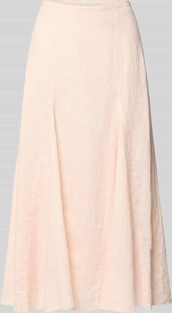 Emily van den Bergh Leinenrock in A-Linie mit Teilungsn&auml;hten in Apricot, Gr&ouml;&szlig;e 36