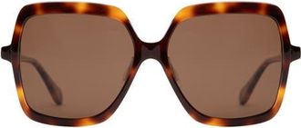Mohala Eyewear Kilikina Polarized ContourBridge Square Sunglasses in Cappuccino /Tan Lenses at Nordstrom