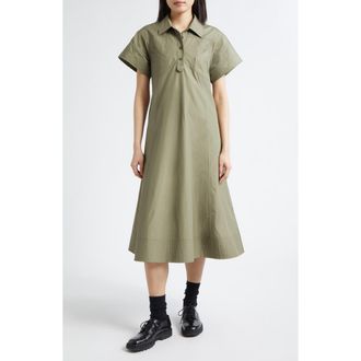 3.1 Phillip Lim Trapeze Cotton Poplin Shirtdress in Burnt Olive at Nordstrom, Size X-Small