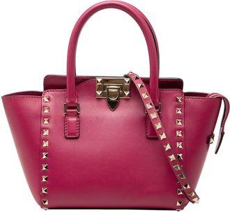 Valentino Pre-owned Valentino Mini Leather Rockstud Double Handle Tote Ladies IM1H5DK9O8KKTR7U