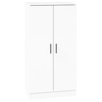 vidaXL Mueble Zapatero Madera Contrachapada Blanco Brillo 55x35x108 Cm Vidaxl