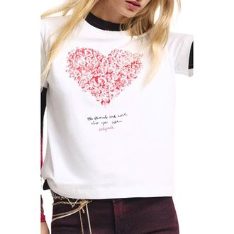 Desigual Love Graphic T-Shirt in White at Nordstrom, Size X-Large