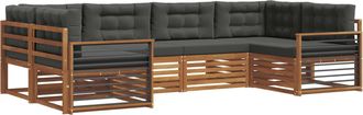 vidaXL Conjunto De Sof&aacute;s De Exterior 6 Uds. Natural Y Antracita Vidaxl