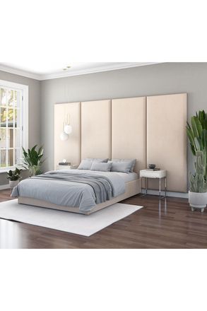 Aspire Home Accents Large Upholstered Headboard Wall Panel, UK Made in Natural