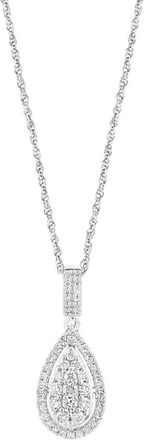 Effy Sterling Silver Pav&eacute; Diamond Teardrop Pendant Necklace at Nordstrom Rack, Size 18