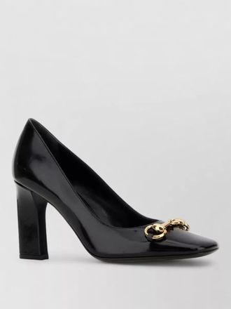 Gucci leather square-toe pumps