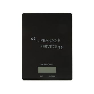 KASANOVA Bilancia da cucina digitale nera rettangolare con scritta