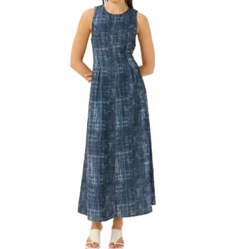 Gestuz Demia Long Dress In Dark Denim