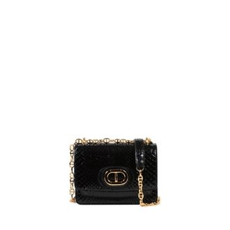 Dee Ocleppo Womens Siena Python Small Crossbody - Black Leather (archived) - One Size