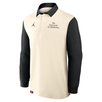 Nike Jordan Mens Oklahoma Rugby Jordan Brand College Long-Sleeve Top in Brown | 0JJY014MOKN-4PK