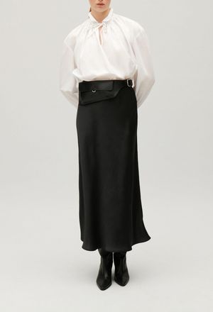 Claudie Pierlot Jupe longue satin&eacute;e