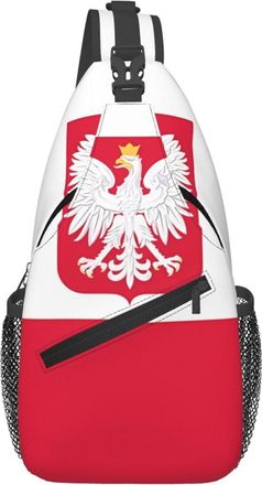 Generic Polish Flag Poland Polska Eagle Crossbody Bag With Zipper Cross Body Bag Anti Theft Backpack For Workout Traveling Men