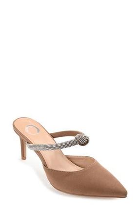 Journee Collection Lunna Crystal Embellished Pump - Wide Width in Brown at Nordstrom Rack, Size 7.5