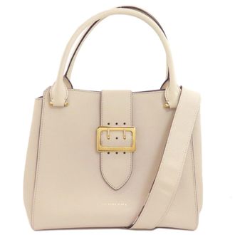 Burberry Beige Leather Tote Bag (Pre-Owned)