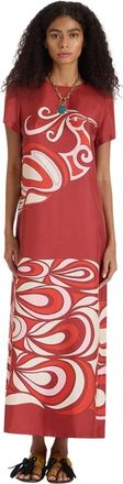 La DoubleJ Zwierige jurk - Dames - Maxi kleedjes - Rood - XS - Kleedjes