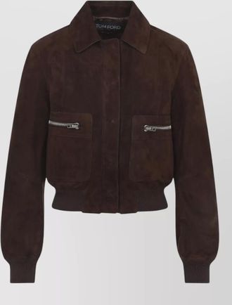 Tom Ford lamb suede bomber jacket