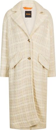 HUGO BOSS Womens Covallina 10261961 01 Overcoat in Open White - Size 10 UK