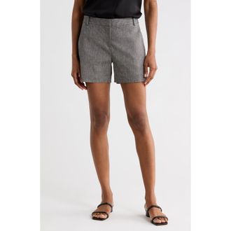 Theory Lynie M&eacute;lange Linen Blend Shorts in Black Melange at Nordstrom Rack, Size 00