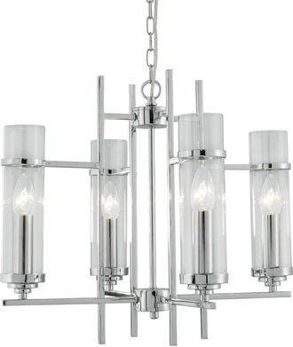 Searchlight Searchlight Milo - 4 Light Multi Arm Ceiling Pendant Chrome, Glass Four, E14