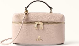 Furla Camelia Borsa Mini Cotone G Beige Pelle Di Vitello Granata Donna