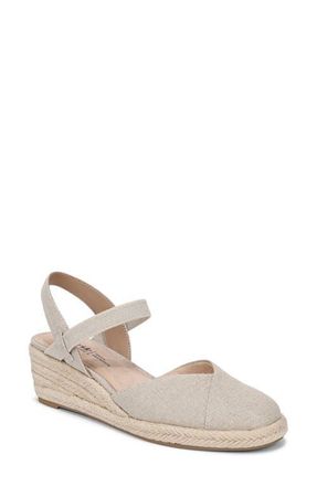Life Stride Pilar Slingback Espadrille Platform Wedge Sandal in Natural/Platino Gold at Nordstrom, Size 5.5