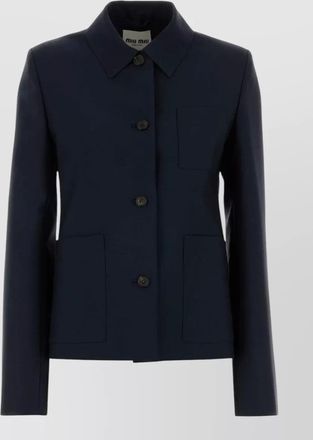 Miu Miu mohair blend tailored blazer collared neck