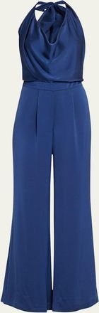 Ramy Brook Harriet Satin Halter Jumpsuit