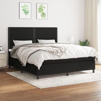 vidaXL Vidaxl - Cama Box Spring Con Colch&oacute;n Tela Negro 160x200 Cm