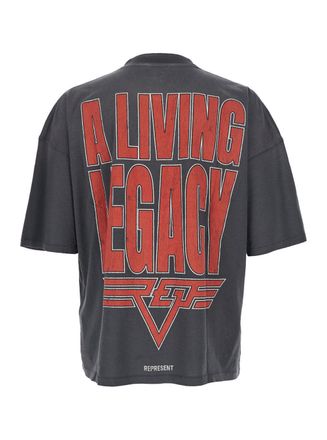 Represent Logo-Print Crewneck T-Shirt - Gray