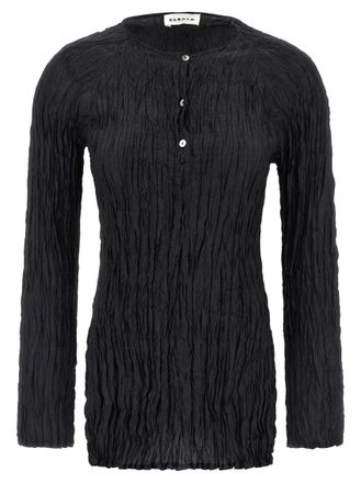 Parosh Black Regular Textured Top