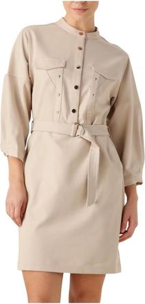 Aaiko Kleedjes, Dames, Beige, M, Elegante Beige Jurk Jana VIS 565