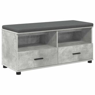 vidaXL Banco De Entrada Con Coj&iacute;n Gris Concreto 100 X 38 X 46 Cm Vidaxl