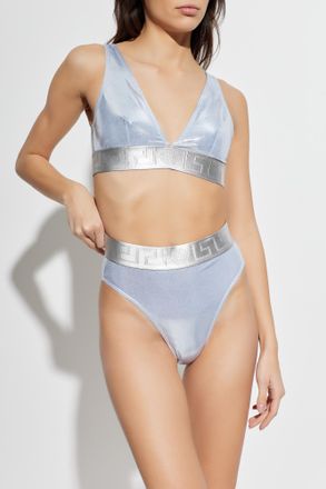Versace Bikini Top, Womens, Silver