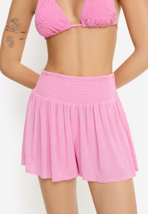 Lascana Strandshorts LSCN BY LASCANA, Damen, Gr. 34, N-Gr, soft pink, Cr&ecirc;pe, Obermaterial: 100% Viskose, unifarben, figurumspielend kurz, Hosen Strandshorts