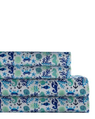 Elite Hotel Coastal Easy Care Print Sheet Set