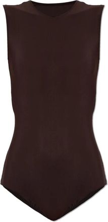 Maison Margiela Technische Jersey Bodysuit - Dames - Bodies - Bruin - M - Leer - Tops