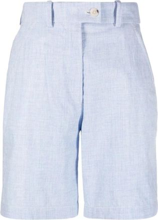 Kenzo Linnen Casual Shorts - Dames - Korte Broeken - Blauw - M - Linnen - Korte Broeken
